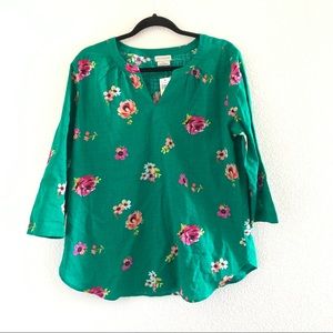 VAN HEUSEN Floral 3/4 Sleeve Top